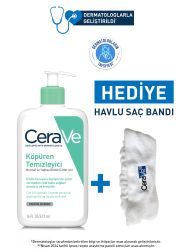 CeraVe Yüz Bakım Seti: Normal ve Yağlı Ciltler İçin Köpüren Temizleyici 473ml - Havlu Saç Bandı