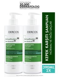 Vichy Dercos Anti-dandruff Kepek Karşıtı Şampuan Normal - Yağlı Saçlar 390 Mlx 2 Adet