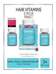 SOVITAL Hair Isviçre Patentli Saç Vitamini 3x60 Adet, 3 Aylık Paket