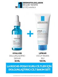 La Roche Posay Bakım Seti:Hyalu B5 Dolgunlaştırıcı Serum-Lipikar Kuru Ciltler İçin Vücut Yıkama Jeli