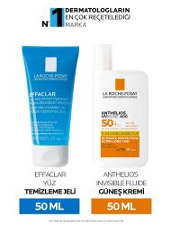 La Roche Posay Yüz Cilt Bakım Seti: Anthelios Uvmune Fluid Güneş Kremi50ml -Effaclar Yüz Temizleme Jel 50ml