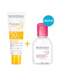 Bioderma Photoderm Aquafluid SPF50+ 40 ml Sensibio H20 100 ml HEDİYE