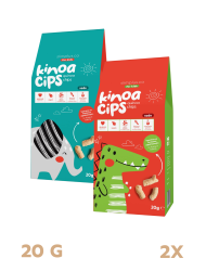 2 Paket 20 GR. Sade Kinoa Cips For Kids Tatlı Fil ve Sevimli Dinozor