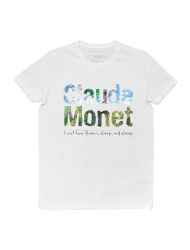 Erkek Vegan Beyaz T-Shirt - Claude Monet Always and Always Muse Tasarım