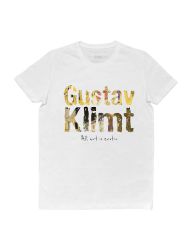 Erkek Vegan Beyaz T-Shirt - Gustav Klimt Art is Erotic Muse Tasarım