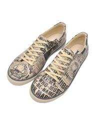 Erkek Vegan Deri Bej Sneakers - Warner Bros Daily Prophet Harry Potter Tasarım