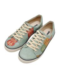 Erkek Vegan Deri Mavi Sneakers - Route 66 Tasarım