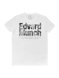 Kadın Vegan Beyaz T-Shirt - Edvard Munch Eternity Muse Tasarım