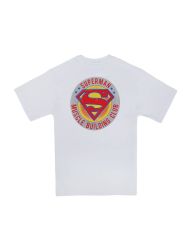 Kadın Vegan Beyaz T-Shirt - Warner Bros Superman Muscle Building Club Tasarım