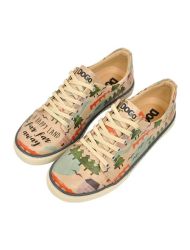 Kadın Vegan Deri Bej Sneakers - A Happy Land Tasarım