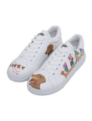 Kadın Vegan Deri Beyaz Sneakers - Mini Puppy Tasarım