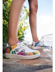 Kadın Vegan Deri Beyaz Sneakers - No More Drama Tasarım