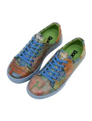 Kadın Vegan Deri Çok Renkli Sneakers - Vincent van Gogh The Bedroom Muse Tasarım