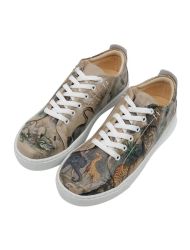 Kadın Vegan Deri Çok Renkli Sneakers - Jungle Serenity Tasarım