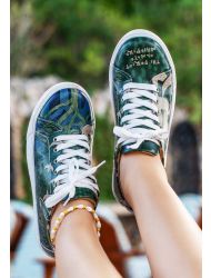 Kadın Vegan Deri Çok Renkli Sneakers - The Forest Always Whispers Tasarım