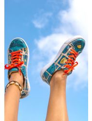 Kadın Vegan Deri Mavi Sneakers - It is a New Day Tasarım