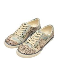 Kadın Vegan Deri Mavi Sneakers - All Roads Lead to Rome Tasarım