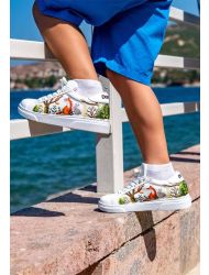 Unisex Çocuk Vegan Deri Beyaz Sneakers - Better Together Tasarım