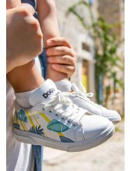 Unisex Çocuk Vegan Deri Beyaz Sneakers - To the Beach Tasarım