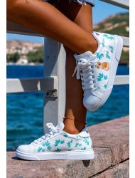 Unisex Çocuk Vegan Deri Beyaz Sneakers - Everything is Gonna Be Purrfect Tasarım