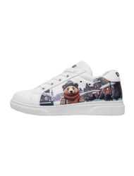 Unisex Çocuk Vegan Deri Beyaz Sneakers - Mr Bear Tasarım