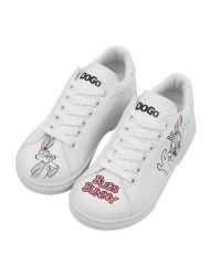 Unisex Çocuk Vegan Deri Beyaz Sneakers - Warner Bros What's up Doc Bugs Bunny Tasarım