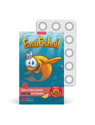 Easy Fish Oil Çilek ve Limon Aromalı Balık Yağı ve D Vitamini 30 Çiğnenebilir Jel