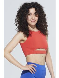 Organik Pamuk Crop Body , Halter Yaka Cut Out Detaylı  - Ella