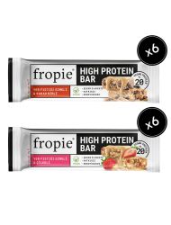 Fropie Vegan High Protein Bar 12’li Set - Yer Fıstık Ezmeli & Çilekli & Kakao Nibli