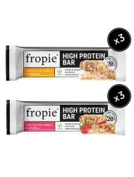 Fropie Vegan High Protein Bar 6’lı Set - Yer Fıstık Ezmeli & Fındıklı & Çilekli