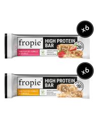 Fropie Vegan High Protein Bar 12’li Set - Yer Fıstık Ezmeli & Fındıklı & Çilekli