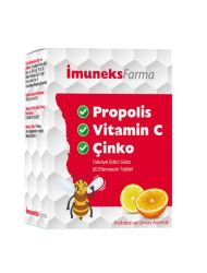 Imuneks Propolis Vitamin C Çinko içeren Takviye Edici Gıda 20 Efervesan Tablet