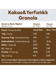 2 Paket Kakao Yer Fıstığı Glutensiz İlave Şekersiz Vegan Granola 250gr