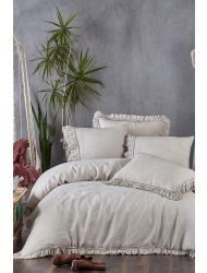 Ecocotton Miranda Çift Kişilik Nevresim Takımı %100 Keten Bej 200x220 Cm