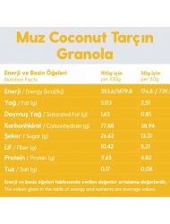 5 Paket Muz Tarçın Hindistan Cevizi Glutensiz İlave Şekersiz Vegan Granola 100gr