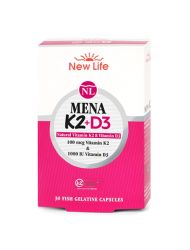 New Life Mena K2+D3 Takviye Edici Gıda 30 Kapsül