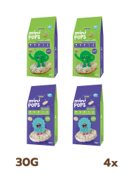 4\\\&#039;lü Paket Mini Pops Pirinç Patlakları ve Mini Pops Karabuğday Patlakları 30G