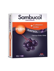 Sambucol Plus Kara Mürver C Vitamini + Çinko İçeren Takviye Edici Gıda 15 Kapsül