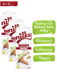 Nilky Şekersiz Badem Sütü Glütensiz Bitkisel Bazlı 3*1 LT