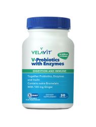 Velavit V-Probiotics Enzymes Takviye Edici Gıda 30 Kapsül