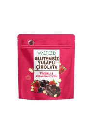 Wefood Glutensiz Yulaflı Çikolata Fındıklı & Kırmızı Meyveli 40 gr 3'lü