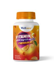 Wellcare Vitamin C 1000 mg + 15 mg Zinc Chewable 60 Tablet