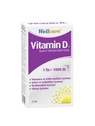 Wellcare Vitamin D3 1000 IU Sprey Takviye Edici Gıda 5 ml