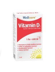 Wellcare Vitamin D3 İçeren Takviye Edici Gıda 5 ml 1 Fıs 600 IU