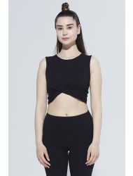 Kruvaze Crop Body, Bisiklet Yaka  - Zoe