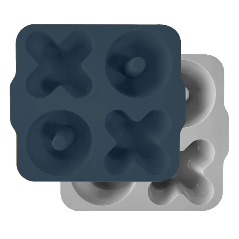 OiOi XOXO Silikon Bölmeli Muffin Kalıbı 2 li Deep Blue - Powder Grey