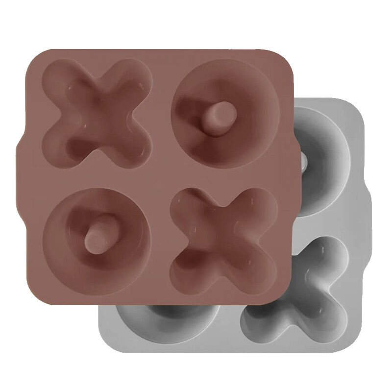 OiOi XOXO Silikon Bölmeli Muffin Kalıbı 2 li Woody Brown - Powder Grey
